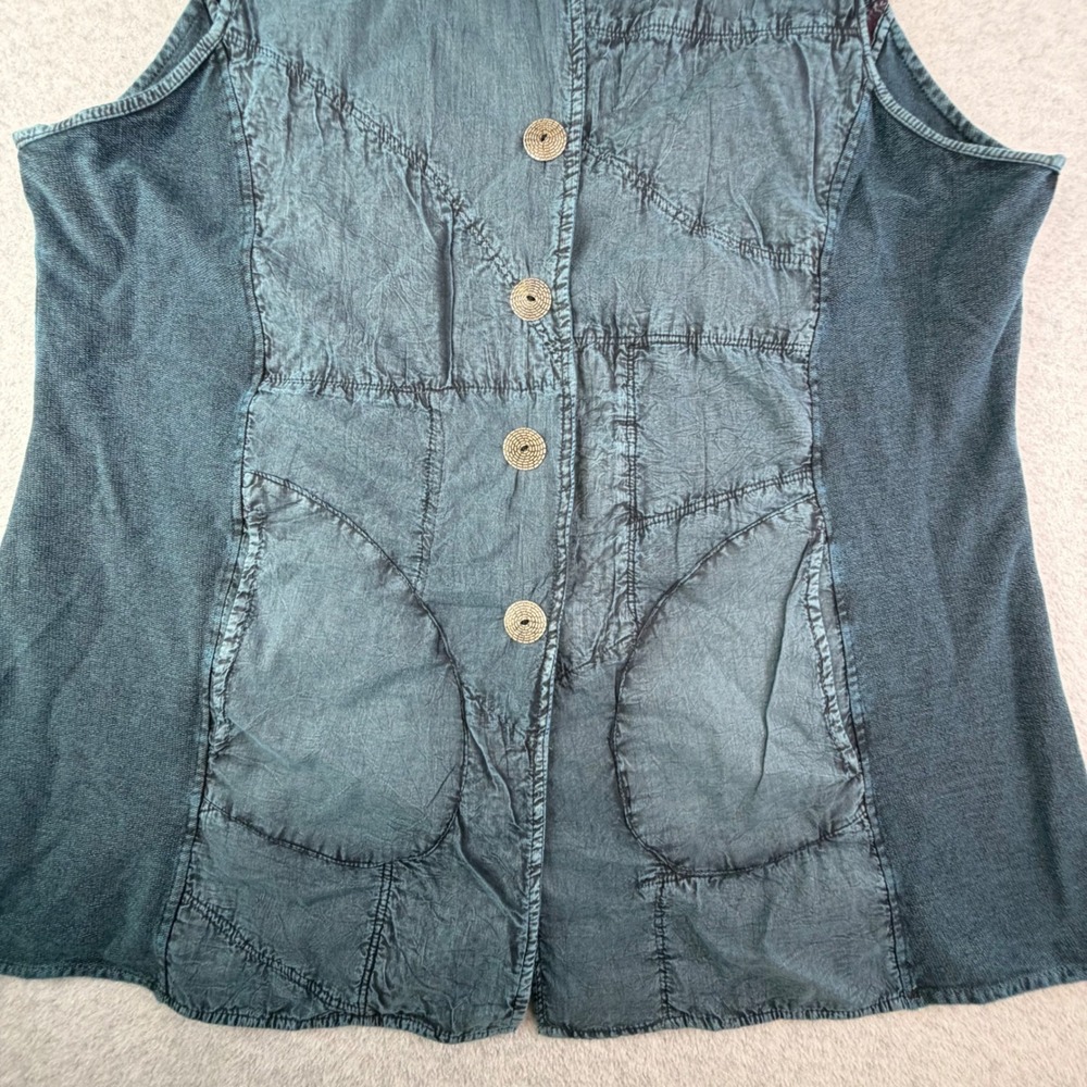Parsley & Sage Reversible Patchwork Lace Art to Wear‎ Boho Vest XL Festival - Picture 10 of 16